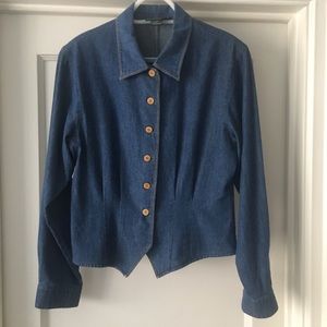 J. McLaughlin for Sanyo Denim Cotton Blazer Top